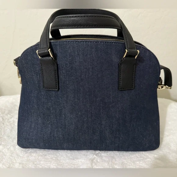 Kate Spade NWOT Embellished Cameron Street Lottie Denim Blue Pearls Orig $348 - Picture 6 of 14